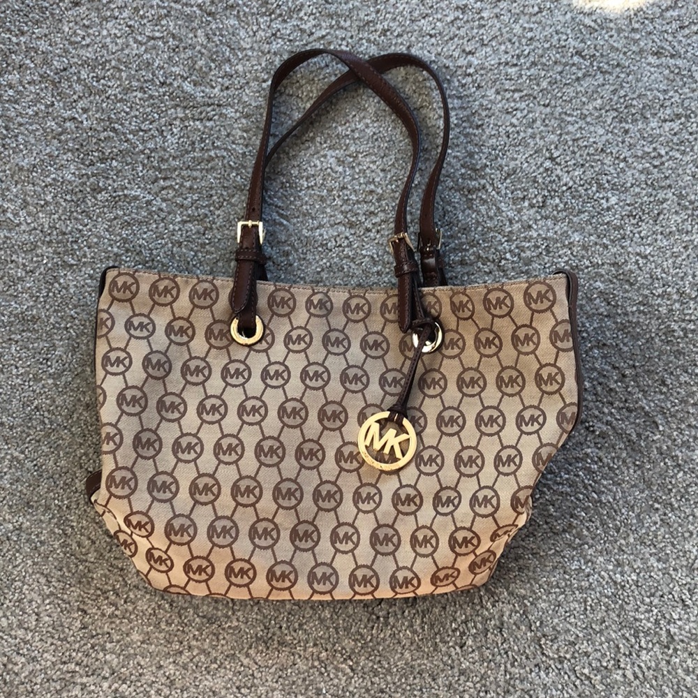 Tan and brown Michael Kors bag